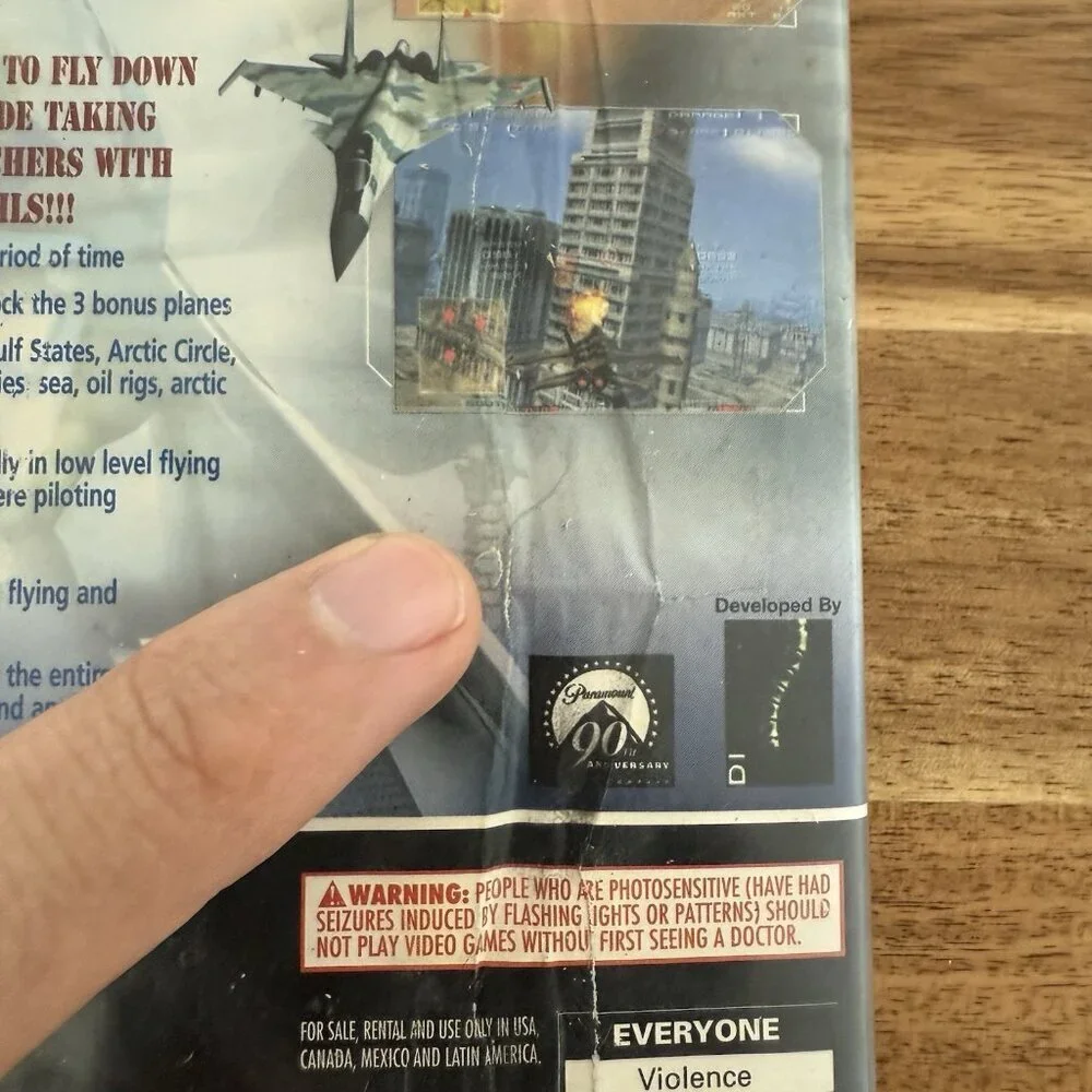 Top Gun: Combat Zones BOX ONLY (Nintendo GameCube, 2002) COVER HAS WATER DAMAGE!